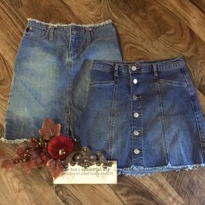 Bundle TWO denim jean skirts